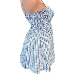 Abercrombie & Fitch Blue Plaid babydoll Mini Dress preppy academia